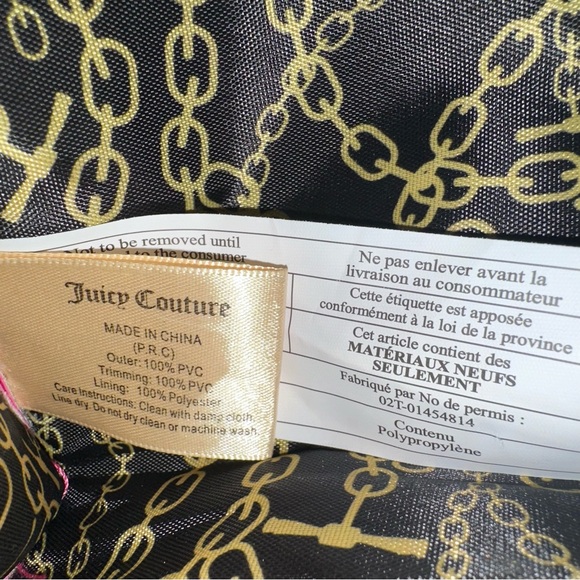 Juicy Couture Clutch Pink Gold Accent PVC Cosmetic Makeup Bag Double Zip Pockets - Picture 7 of 10